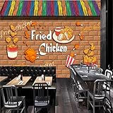 Lcythiazole Custom Wall Murals - Fried Chicken Peel and Stick Large Wall Murals | Ideal for Fast-Food Restaurant, Snack Bar Decor, Coffee Wallpaper