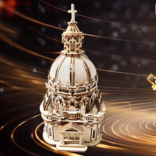 Wooden 3D Puzzle for Adults Music Box Mechanical Model Kits Wood DIY Crafts Kit to Build Gift for Men Women Age 14+ Years Old — view 3
