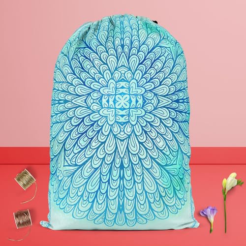 Image of ArtzFolio Ethnic Ornament D5 | Reusable Sack Bag | Bag for Gym, Storage, Vegetable & Travel
