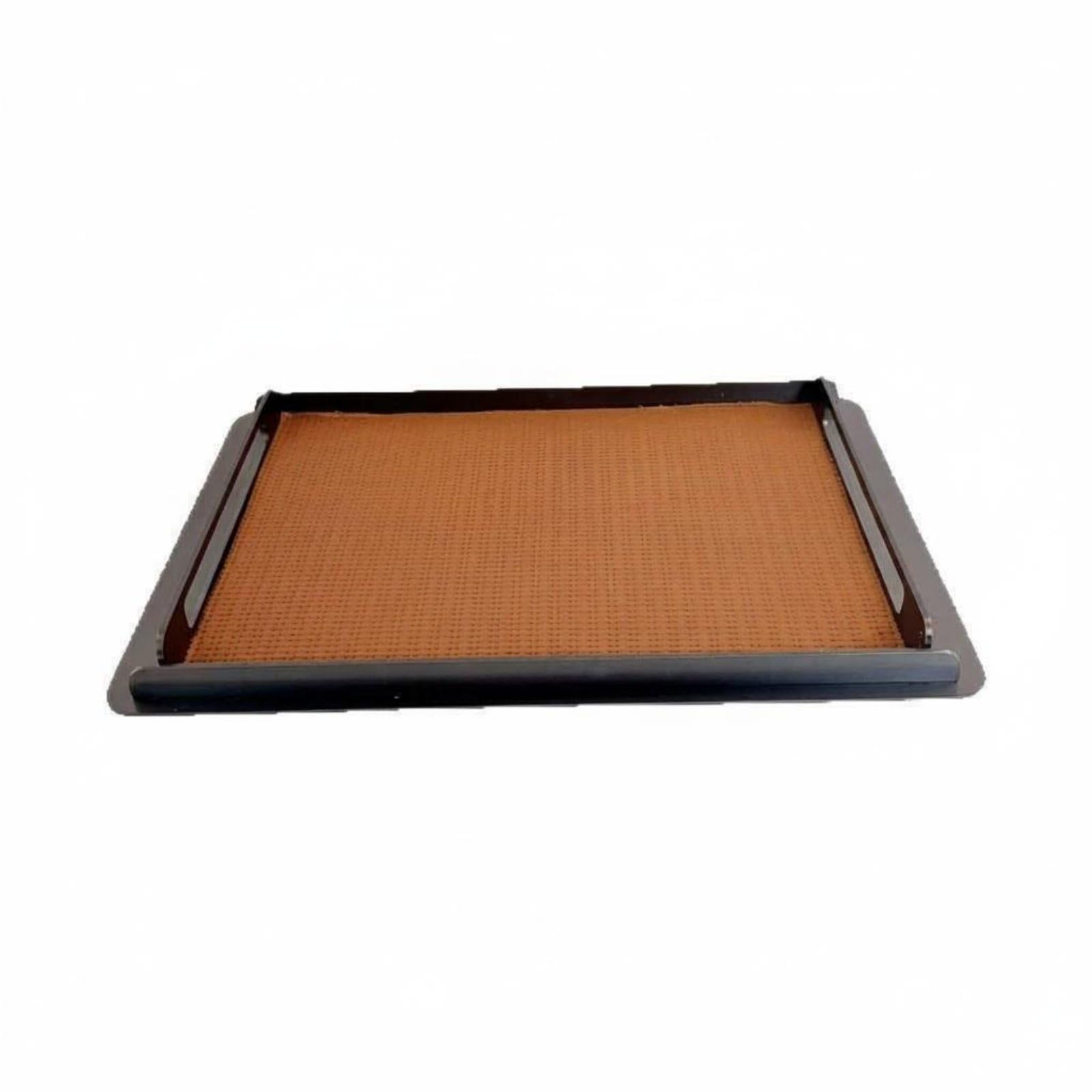 Bandeja Decorativa Bandeja Auxiliar Bandeja para Joyas Bandeja Organizadora con Base de Acero Inoxidable y Superficie Decorativa Estilo Contemporáneo, Cuero Marrón