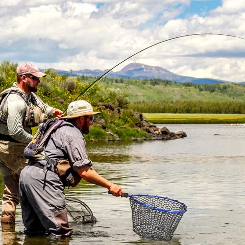 Fly Fishing Landing Net Rubber Floating Fish Net with EVA Handle Fishing Accessories Tool for Salmon, Catfish, Trout, Carp, Bass, Kayak Fishing - Image 6