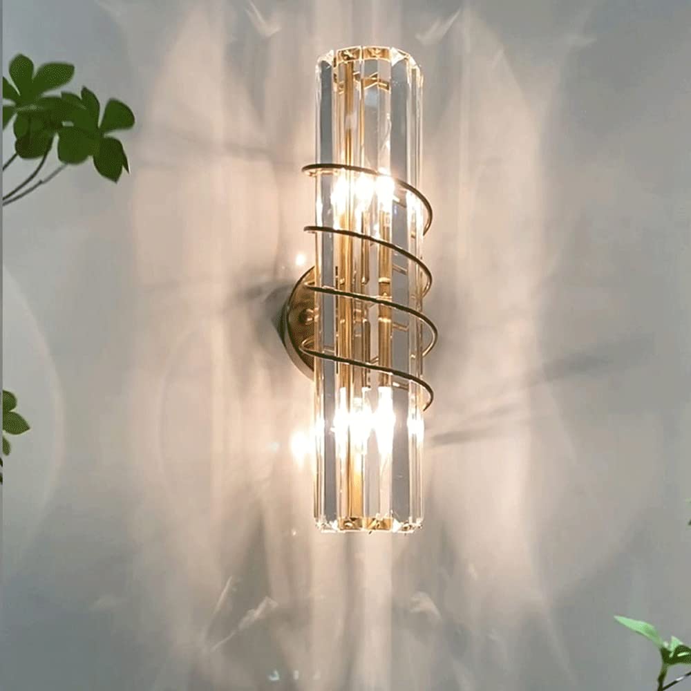 Lampa ścienna cylindryczna kryształowa lampa ścienna LED, postmodernistyczna prosta kryształowa podkładka ścienna LED, kinkiet ścienny, kreatywny prosty uchwyt, do salonu, gabinetu, korytarza