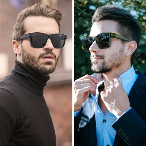 GEGURI Polarized Sunglasses Fit Over Glasses for Men Women, Oversized Square Sun Glasses UV400 Protection Shades2