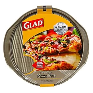 Glad Nonstick Large Pizza Pan for Oven | Round Baking Tray | Textured Cooking Sheet Crisper | Premium Bakeware Series for Home Kitchen