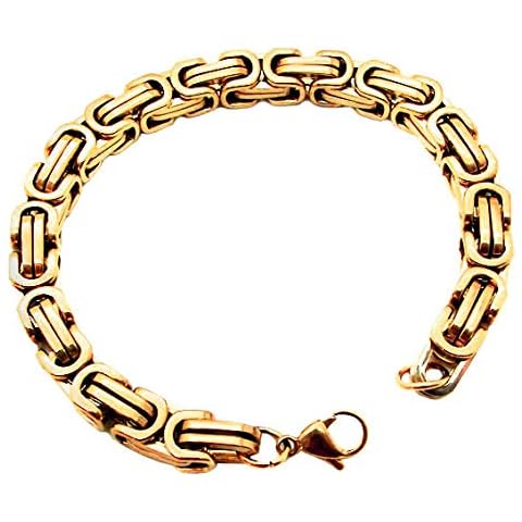 tumundo 1 Cadena Rey Ø 5mm Collar Cuello Joyas De Acero Inoxidable Cadena Eslabones Oro Plata Negro Hombre Enlace Cover