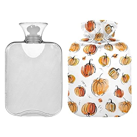 UMIRIKO Thanksgiving Pumpkin Fall Hot Water Bottle 2 Liter with Cover,Hot Water Bag for Hot and Cold Compress, Hand Feet Warmer H020960 Cover