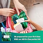 Menstrual Kit All-in-One | Convenience on The Go | Single Period Kit Pack for Travelling, Tweens & Teenagers | Individually Wrapped Feminine Hygiene Products (Green Ferns) - Image 5
