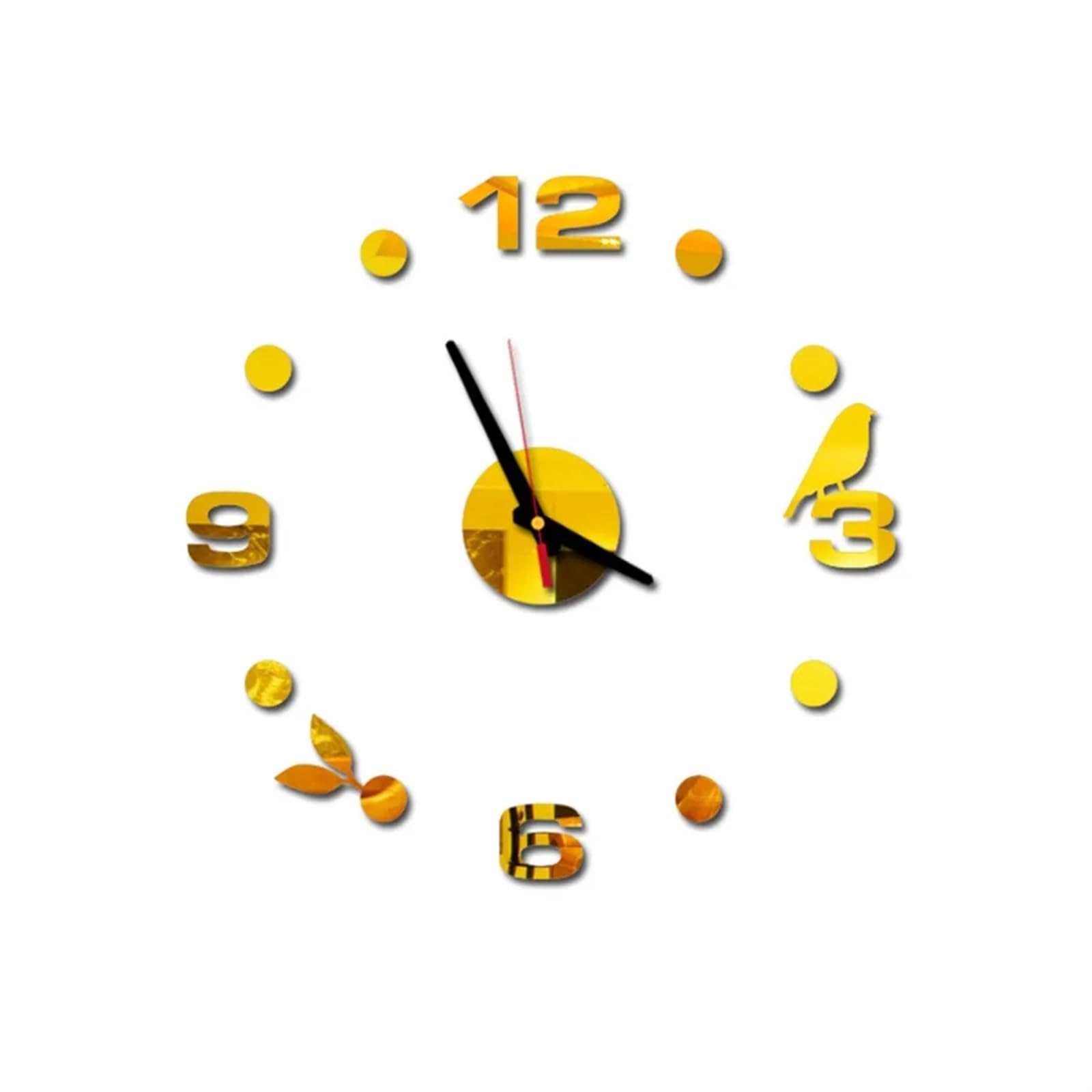 VFDVSWZSA Stylish wall clock, 3D DIY Digital Wall Sticker Clock Small Fresh Home Decoration Mural Decal Simple(Gold)