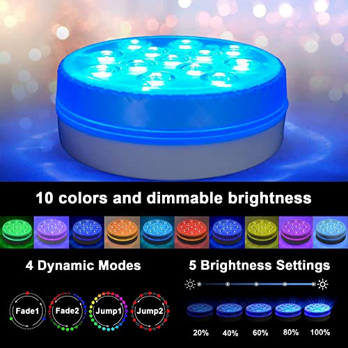 Luci Piscina, SODREE 4 Pezzi Led Sommergibili Luci Piscina, IP68 Luci Led Piscina Luci per Laghetto Impermeabili con Telecomando, Luce LED Sommergibili per Giardino/Acquario/Stagno Decorazione - Image 4