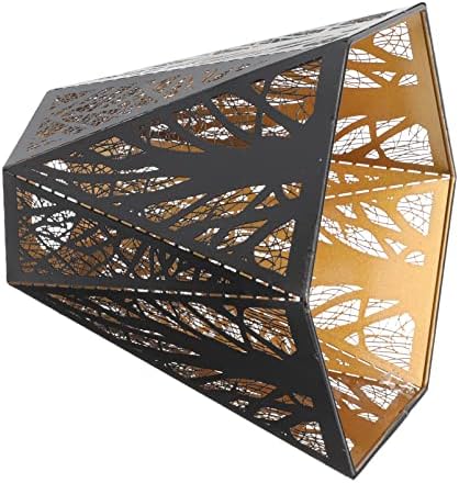 Minkissy Black Chandelier Metal E27 Lamp Shade Replacement Hollow- out Tree Shadow Light Cover Geometric Clip- On Lampshade Light Shades for Candelabra Chandeliers Table Desk Lamp Vintage Decor