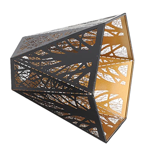 Minkissy Black Chandelier Metal E27 Lamp Shade Replacement Hollow- Out Tree Shadow Light Cover Geometric Clip- On Lampshade Light Shades For Candelabra Chandeliers Table Desk Lamp Vintage Decor #TOP16
