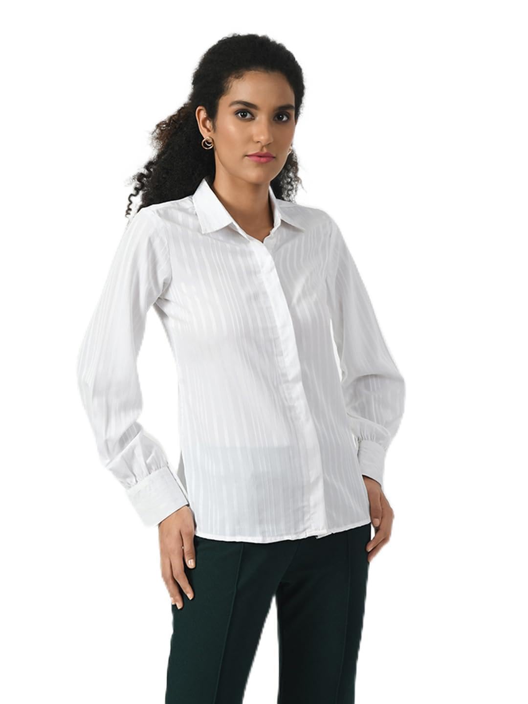 office & you White Formal Jacquard Shirt-picture-34