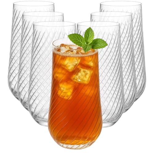 Image of 48 Pack Origami Ripple Plastic Glasses 24 9 Ounce Stemless Champagne Flutes & 24 12 Ounce Cups, BPA-Free Disposable Shatterproof Toasting Glasses for Weddings, Bars, and Events (48, Twiselle Clear)