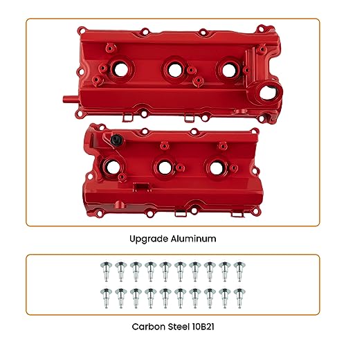 Image of maXpeedingrods Upgrade Aluminum Cylinder Head Engine Valve Cover Left & Right, for Infiniti FX35 G35 M35, for Nissan 350Z, VQ35DE 3.5L V6 2003-2008, Replace# 13264-AM610, 13264-AM600, with Gasket Kit