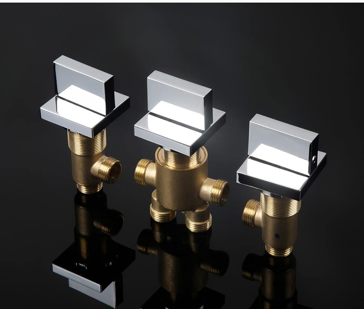 Rubinetto per vasca idromassaggio a cascata in ottone cromato 3 pezzi Set tre maniglie Rubinetto per acqua calda e fredda Vasca da bagno a 2 vie Miscelatore Miscelatore Rubinetto per bagno