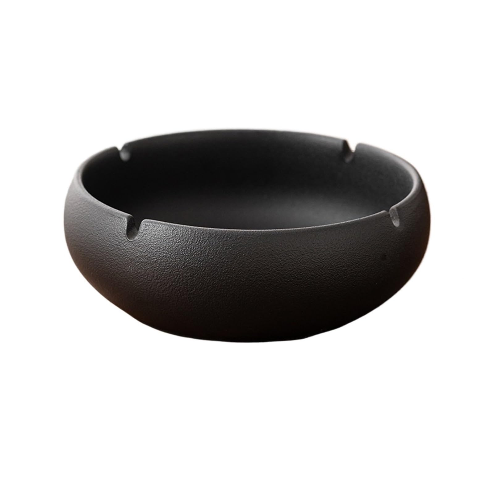 Cigarettes Ashtrays Large Round Black Ceramic Ashtray for Office Desktop(Medium)