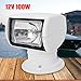 DNYSYSJ Boat Spotlights, 360° 100W Remote Control Spotlight Rotate Halogen Spotlight Searchlight for Boat Truck Car Marine Searchlight 12V Lighting Tools