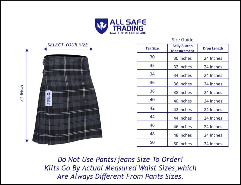 Image of 8 Yard Mens Kilt - Authentic Tartan Kilt for Men Highland Outfit for Weddings & Traditional Scottish Wear