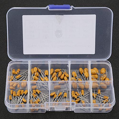 100pcs 16V Voltage 1uF-100uF Tantalum Capacitors Set Assorted Kit with Box for Electronic Professionals or Enthusiasts