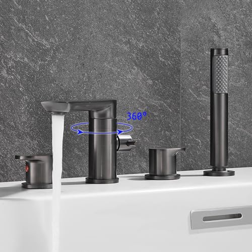 Mélangeur de douche 2 modes avec commande double lever et bec rotatif 360° - 4