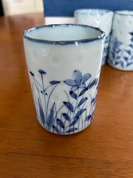 Amazon | 瀬戸染付 石泉窯 秋草 湯呑み 5客セット | ノー