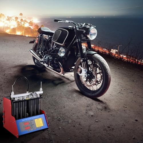 Injector Cleaner, 6 Cylinder Injector Cleaning Kit, 110V Automotive Injector Cleaner Set for Vehicles Motorcycles