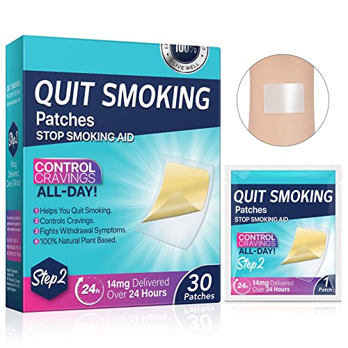 Step 2 Quit Smoking Patches 14mg Stop Smoking Aids Patches 30 Count Quit Smoking Stickers that Work with 2 Weeks Helping Quit Patch Easy & Effective Anti-Stickers