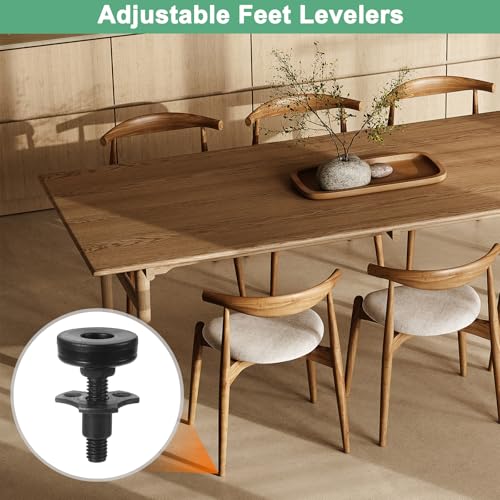 Image of M METERXITY 8-Pack Furniture Feet 3 /8 inch-16 Thread w T-Nut Kit 2640LBS Black