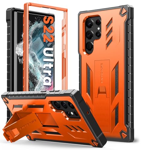 Coque Samsung S22 Ultra antichoc FNTCASE orange avec protection ecran