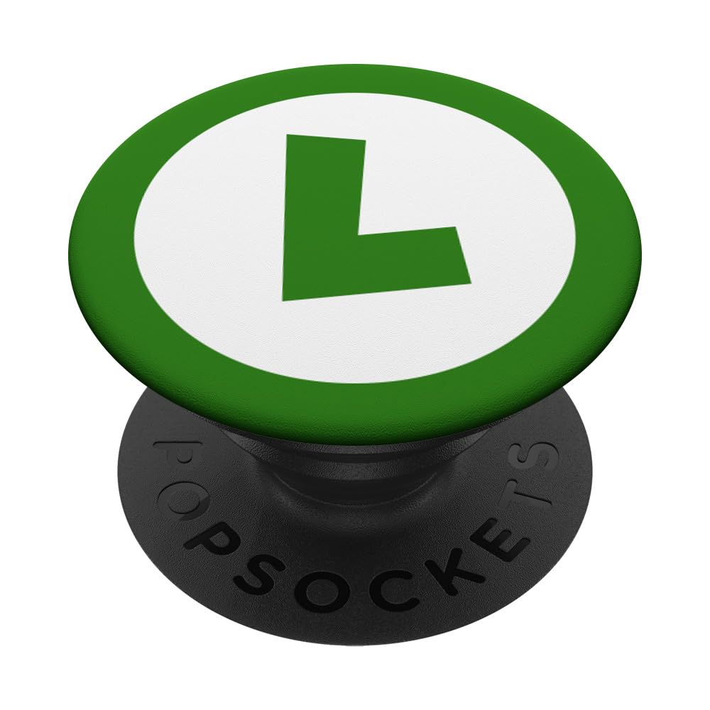 Super Green Letter "L" Video Game Icon Logo PopSockets PopGrip: Swappable Grip for Phones & Tablets PopSockets Adhesive PopGrip