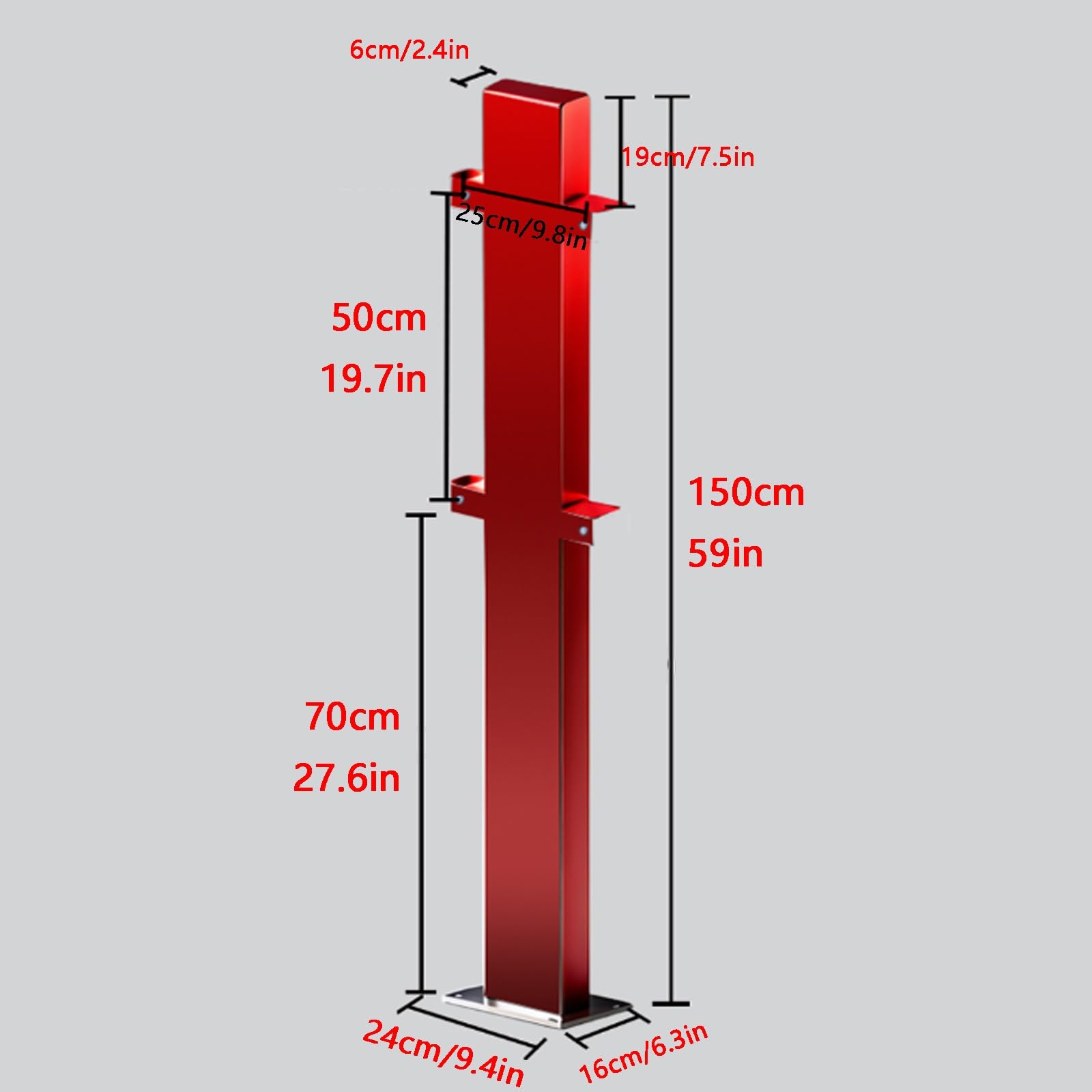 Supporto di Ricarica per Veicoli Elettrici da Esterno, Colonna di Ricarica per Veicoli di Nuova Energia, Facile da Installare, Compatibile con La Maggior Parte dei Caricabatterie(Red)
