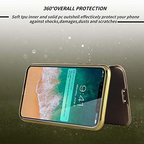 Étui portefeuille en cuir rose rose pour iPhone XR et modèles X XS Max 11 Pro - 2
