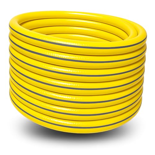 1 Zoll Gartenschlauch Ø25mm 20m / 30m / 50m UV-beständig druckfest knickstabil Gelb oder Grün ohne Zubehör (Gelb 30m)