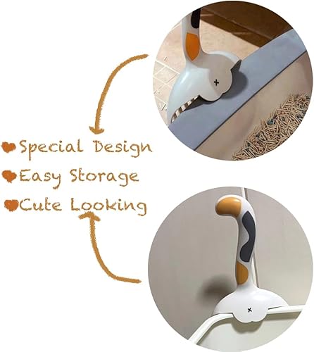 Miniatura 3 de Nopikku Pala de arena para gatos con diseño único en forma de cola de gato, herramienta eficiente de limpieza de residuos de mascotas para una fácil