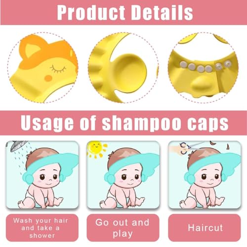 Baby Shower Cap Shield, 1 Piece, Shower Cap for Kids Silicone Bathing Hat, Toddler Shampoo Hats - Image 3