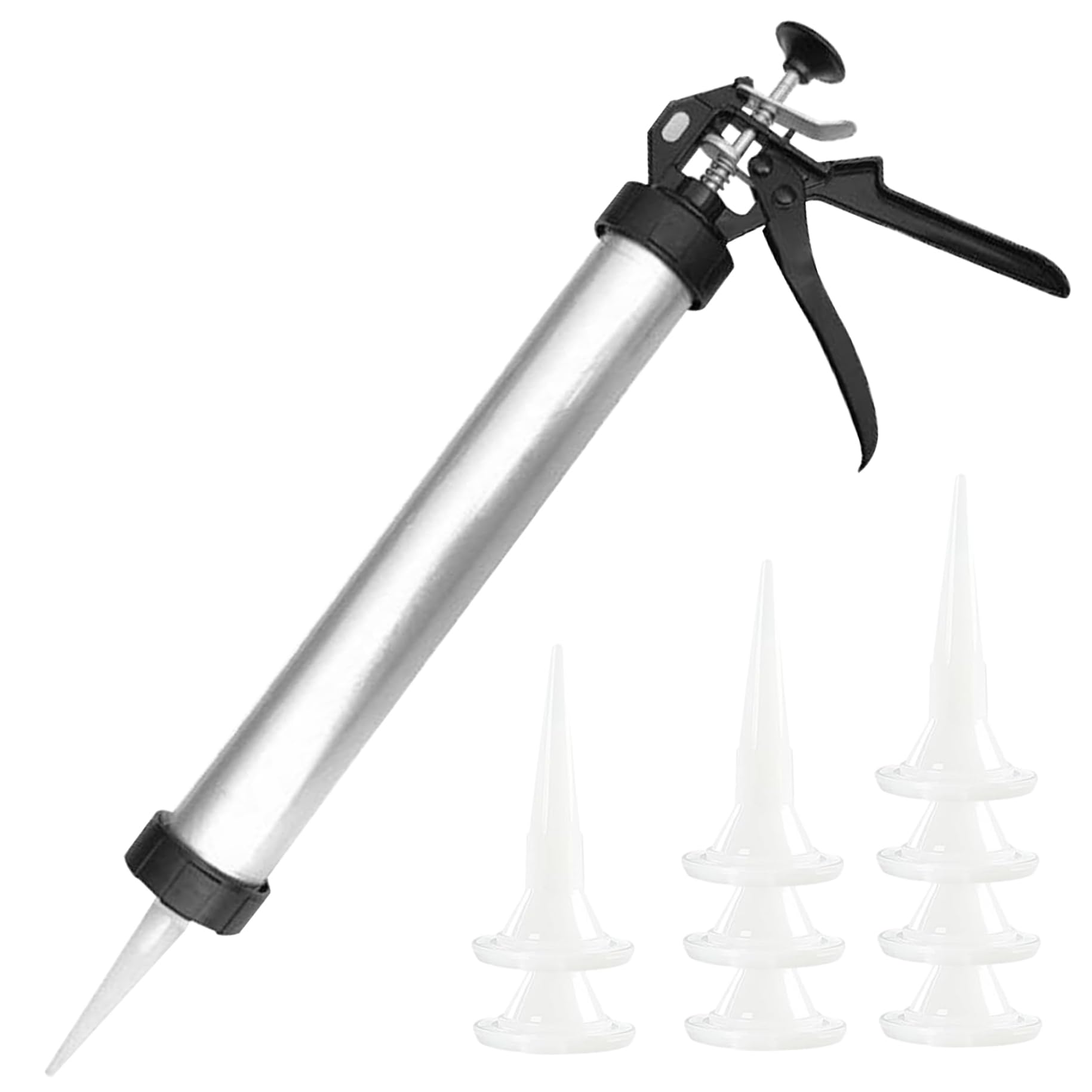 Cakeeyum With 10 Nozzles Caulking Tool Gun 20 Oz Sausage Caulking Guns Soft And Hard Glue Gun Adhesive Sealant Tool Kit Guns Household Tools Caulk Too