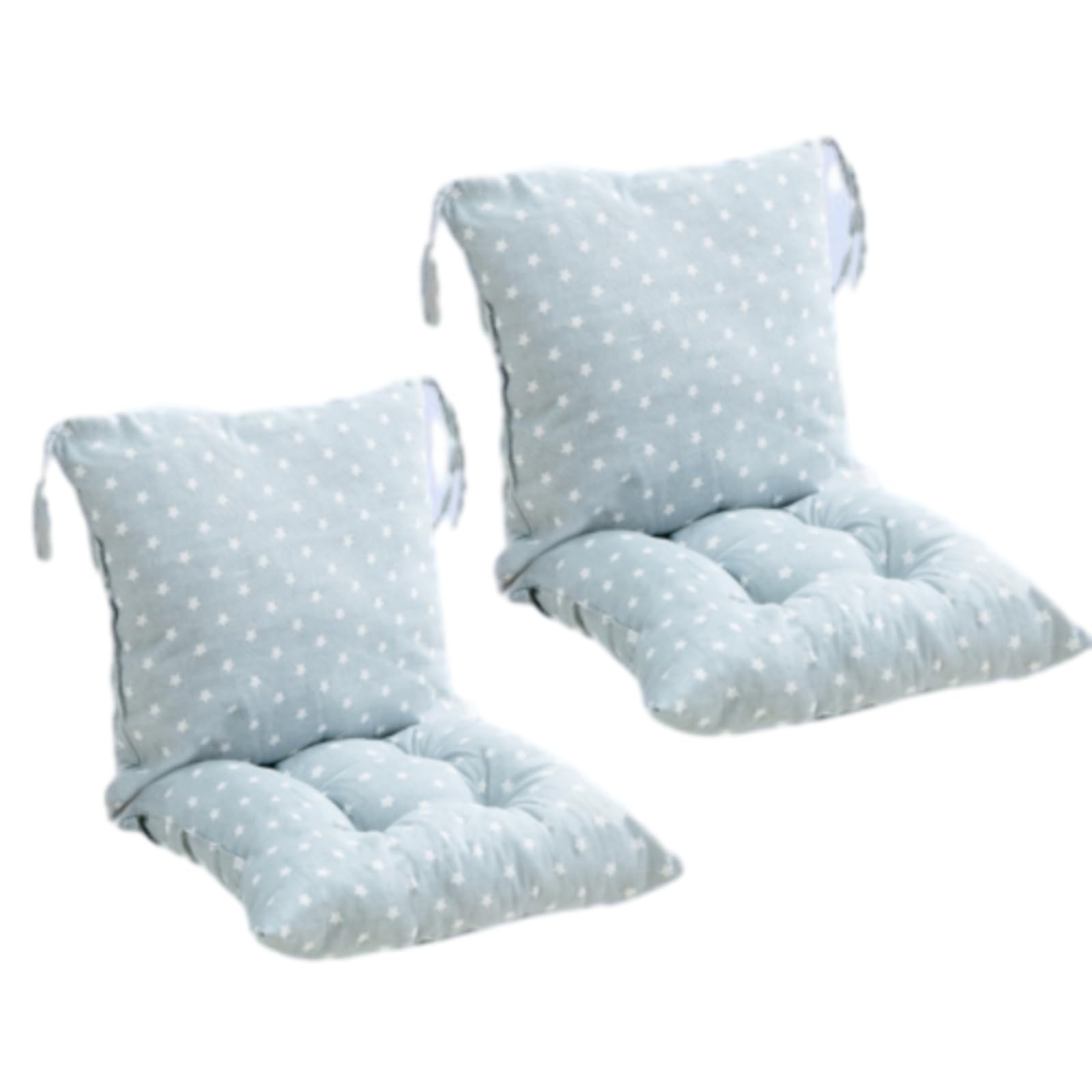 Ahhzyys Pack of 2 Chair Cushions with Backrest and Low Back Webbing - Garden Seat with Removable Back Pad โ image 1