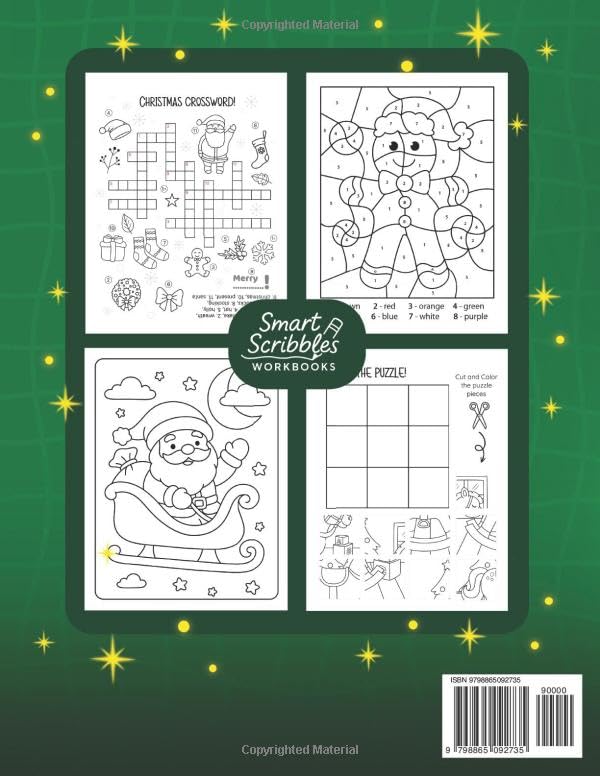 Christmas Activity Book For Kids: For Kids Ages 4-8. Coloring Pages, Word Searches, Color By Numbers, Mazes, Spot The Difference, Count and Color, Cut and Fold Crafts and More image 3