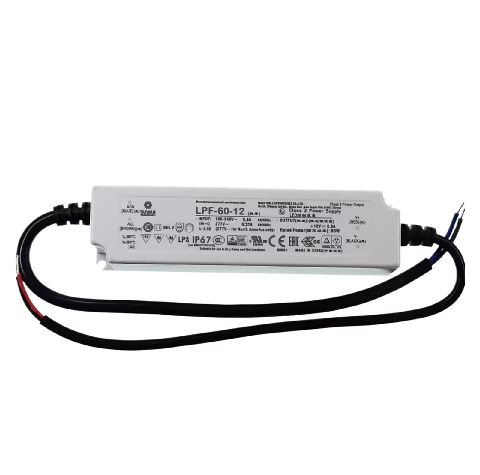 BRODEFUP 60W Constant Current Mode LED Driver LPF-60-12 LPF-60-15 LPF-60-20 LPF-60-24 LPF-60-30 LPF-60-36 LPF-60-42 LPF-60-48(LPF-60-24)