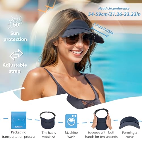 Image of Sukeen Women's Adjustable Fit Runners Lightweight Comfort Performance Visor, Sports Sun Visor One Size Fits Most
