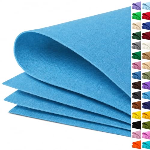 Image of Sky Blue Large Felt Fabric 36 inch x 36 inch (1 Square Yard), 1mm Stiff Felt Sheet, Nonwoven Fabric for Crafts, DIY Projects, Art, Sewing, Lining & Decorations
