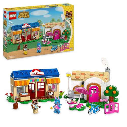 LEGO Animal Crossing Boutique Nook et Maison de Rosie, Jouet de Construction Créatif pour Enfants, 2 Personnages du Jeu Vidéo, Idée Cadeau d’Anniversaire pour les Garçons et les Filles Dès 7 Ans 77050