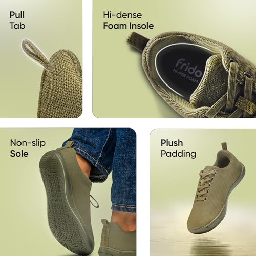 Image of Frido Cloud Comfort Lace-up Shoes for Men | Lightweight Sports Shoes with Zero-Drop Design & Wide Toe Box | Breathable Knit Running Shoes for Man | Casual Sneakers