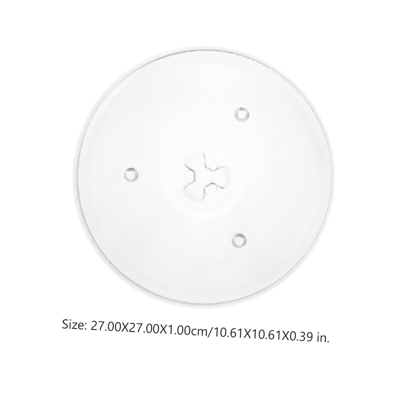 Plato Giratorio Superficie Antideslizante Bandeja Redonda de Vidrio para Microondas de 27cm, Resistente al Calor, Fácil de Limpiar Blanco