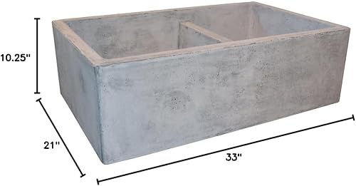 Miniatura 3 de Native Trails NSKD3321-A - Fregadero de cocina de piedra nativa de montaje delanterodebajo del monte, 33 x 21 pulgadas, ceniza