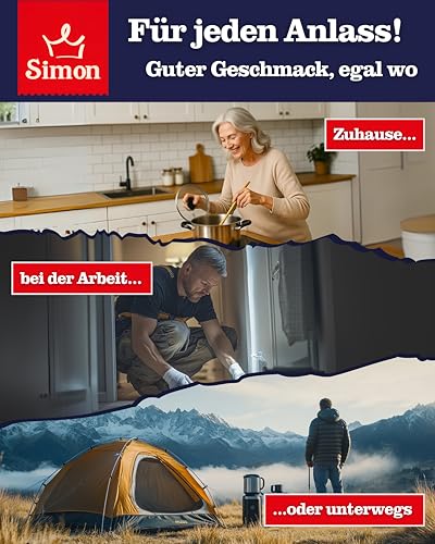 SIMON Delikatess Rindergulasch 800 g I Zartes Fleisch in herzhafter Sauce I Fertiggericht in recyclebarer Konserve I Authentische Hausmannskost