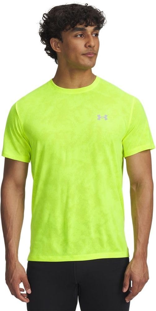 UNDER ARMOUR Mens Running Launch Camo T-Shirt, Yellow, Size S, Men