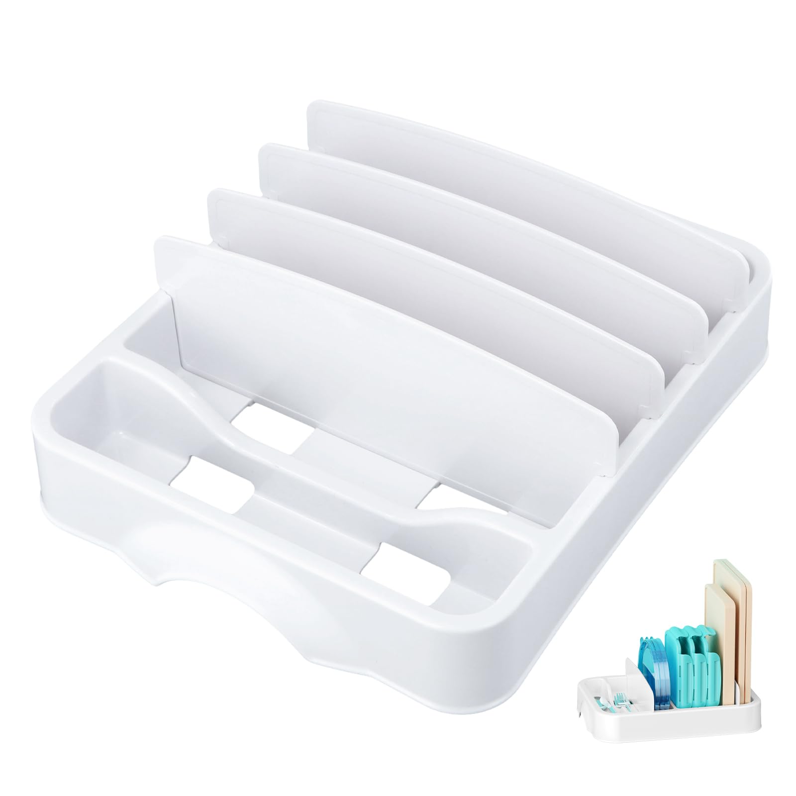 Frischhaltedosen Deckel Organizer, Deckel Organizer Küche mit Trennwände, Aufbewahrungsdosen Deckelhalter, Lebensmittelbehälter Deckel Organizer für Schrank und Schubladen (S)