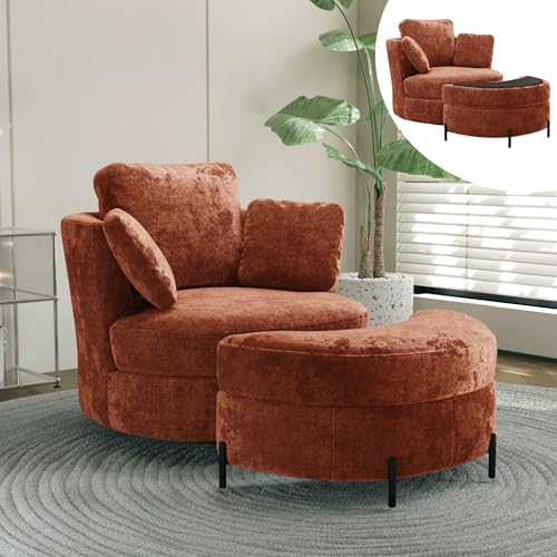 Chifee & Vingol Swivel Accent Chair with Ottoman 40.35' Round Swivel...