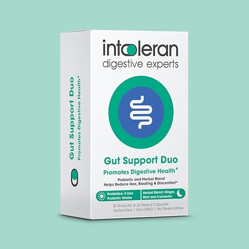 Miniatura 7 de Intoleran Gut Support Duo - Probióticos y mezcla de hierbas para la salud digestiva  Ayuda a aliviar la hinchazón ocasional, gases y molestias*  Sin